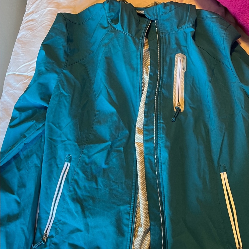 Free Country Teal Jacket with White Details